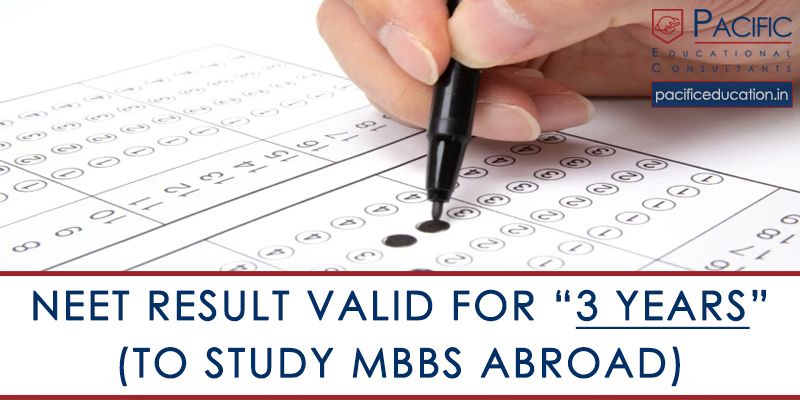 NEET results valid for 3 years to study MBBS abroad
